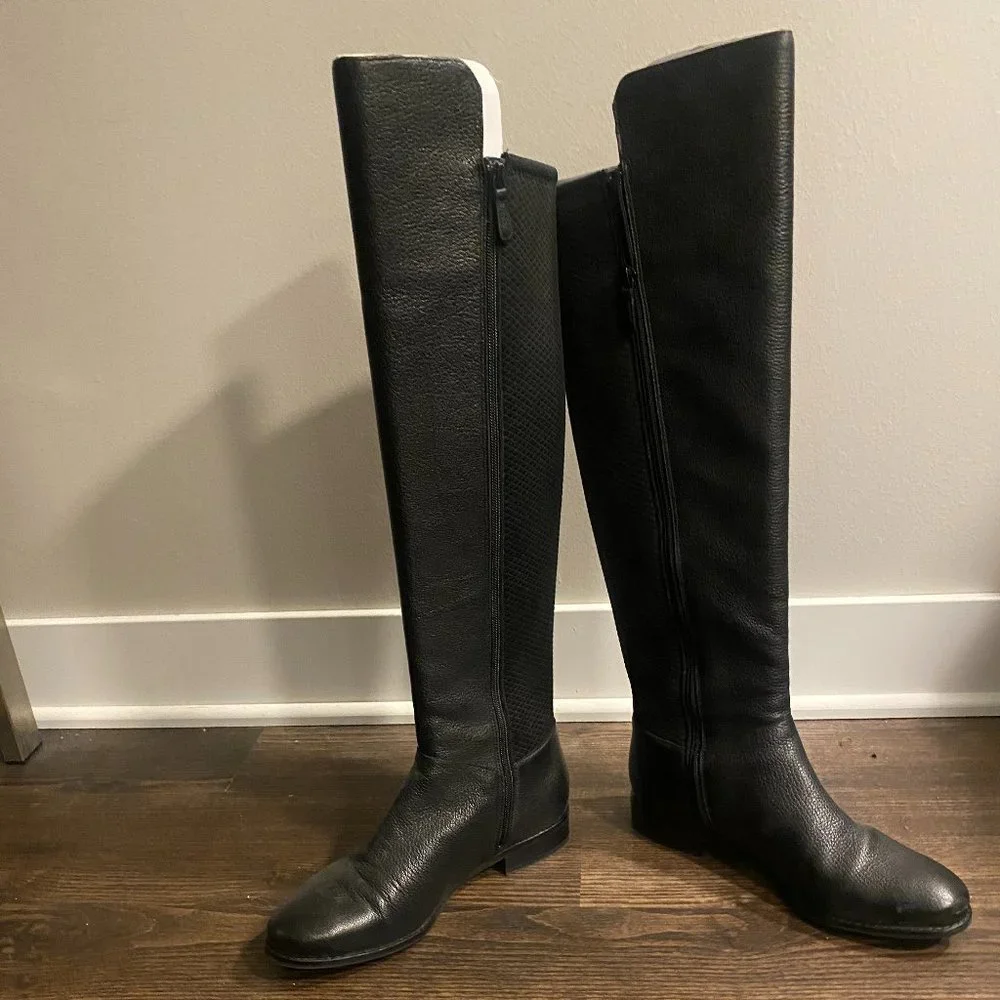 NEVER WORN! Cole Haan Duchess Over-The-Knee Black Leather Boots